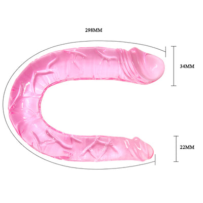 Pink Jelly Double Dong 12" - Godfather Adult Sex and Pleasure Toys