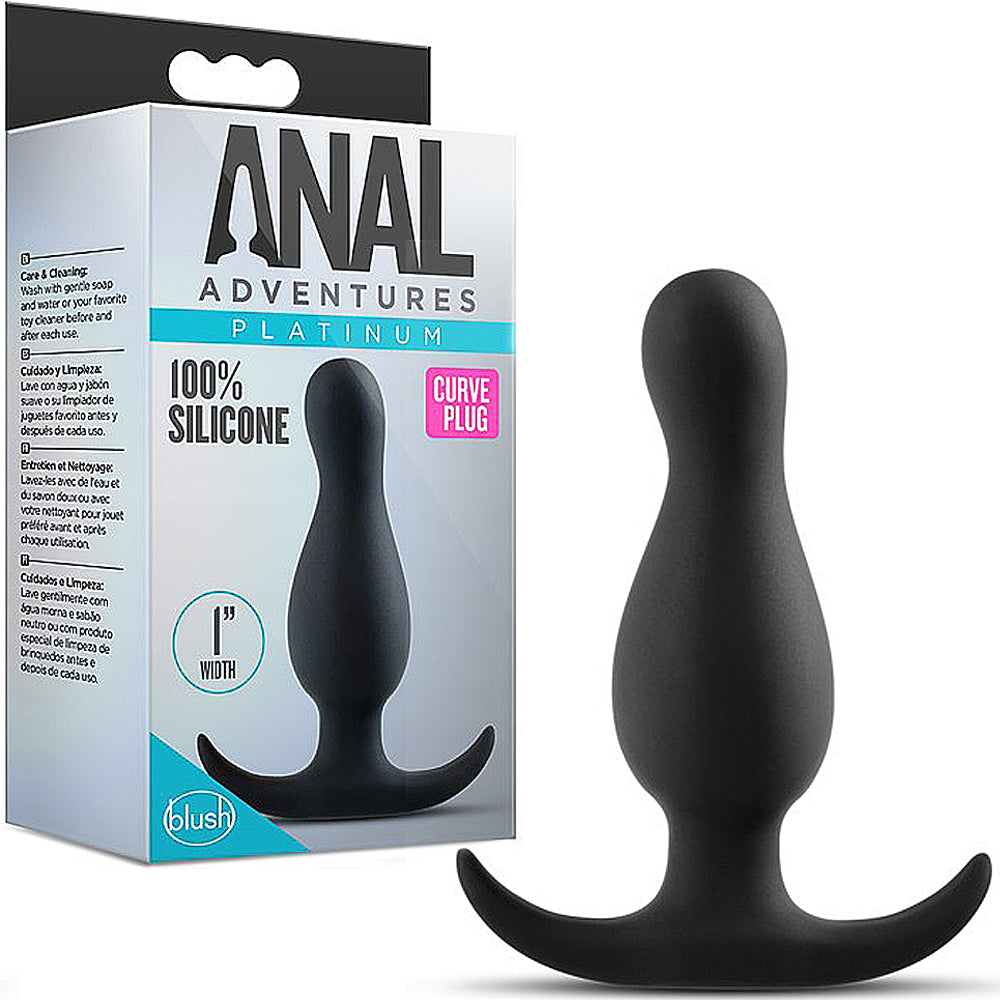 Anal Adventures Platinum Curve Plug - Black