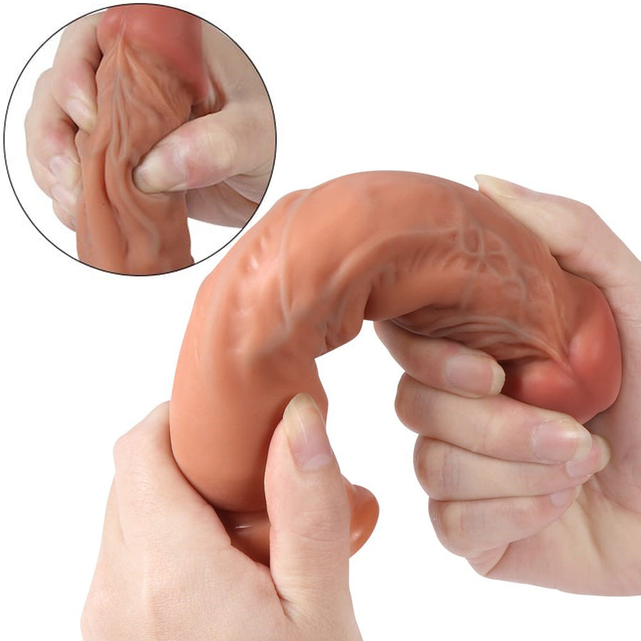 9K Series Realistic Cock - 7.5" Mocha