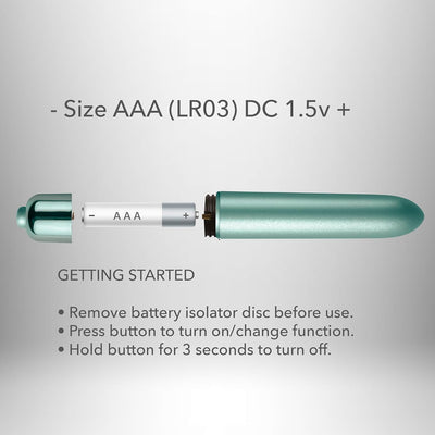 Rocks-Off Touch Of Velvet 10 Speed Bullet - Aqua Lily