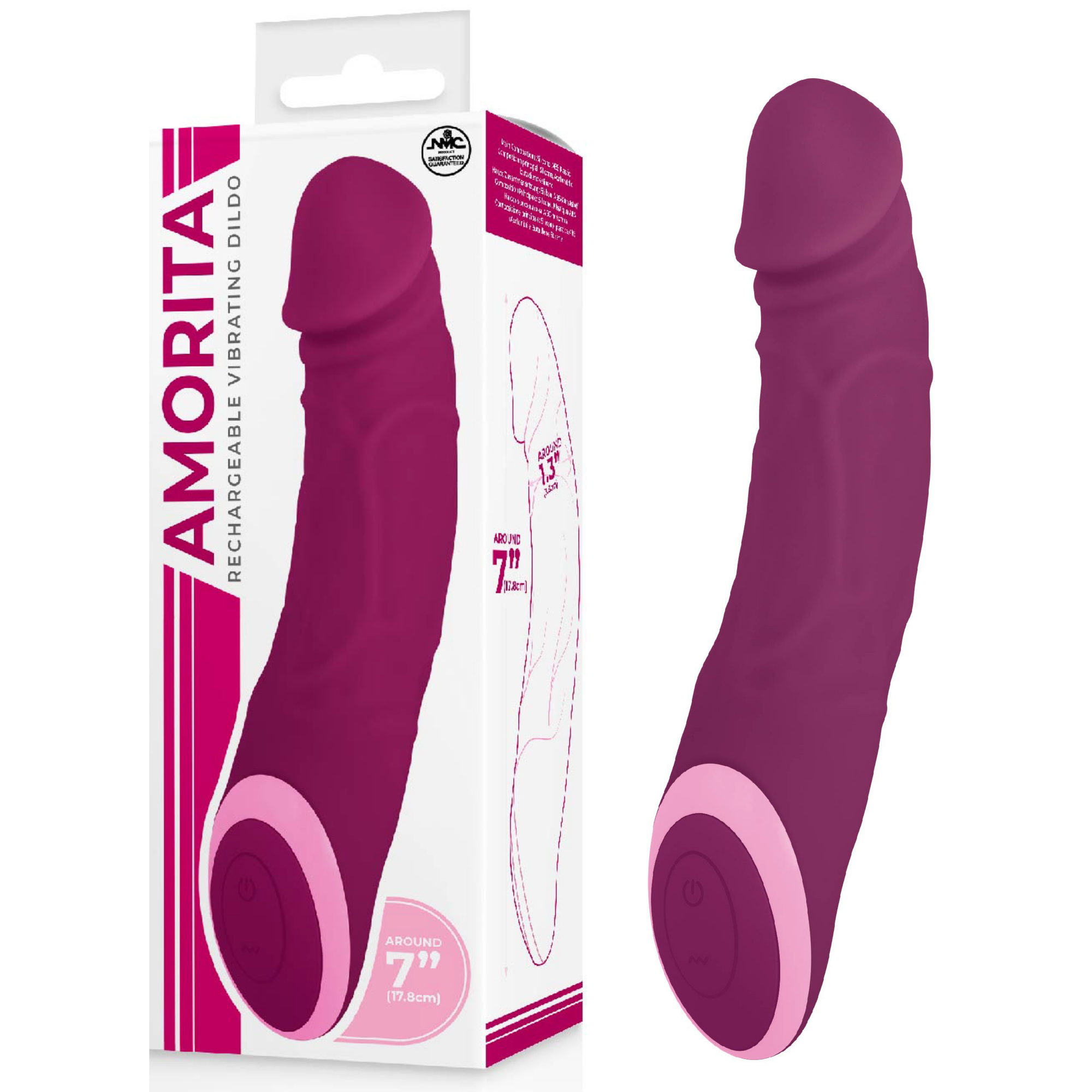 Amorita Rechargeable Silicone Vibrator - Burgundy