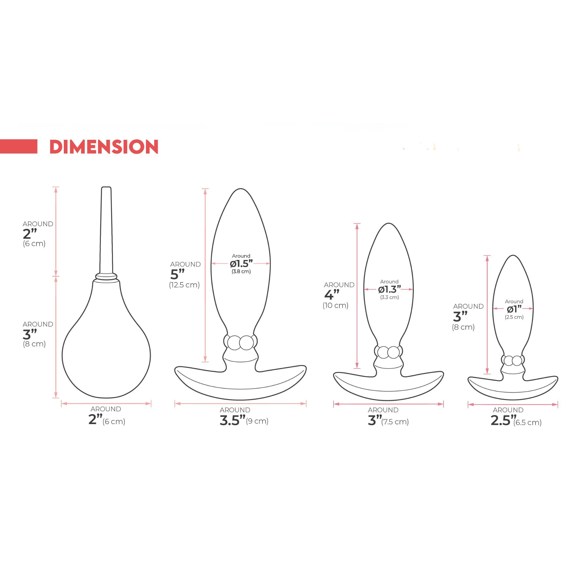 Butties 3-in-1 Anal Training Kit with Douche -Black