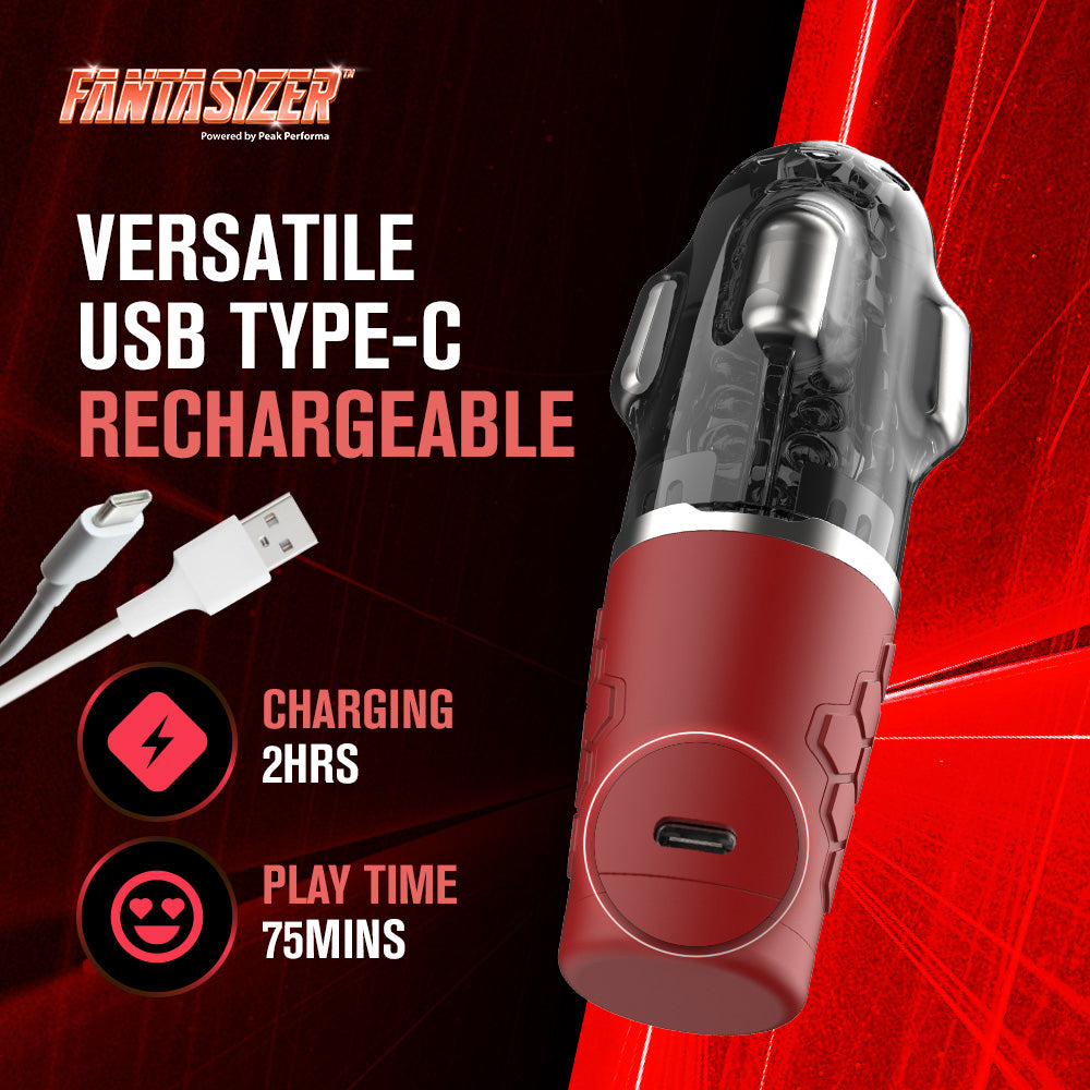 Hypershaker™ App-Controlled Vibrating Masturbator - Red