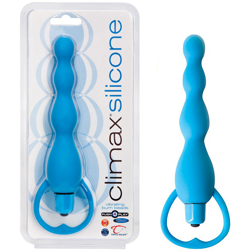 Climax Silicone Vibrating Bum Beads - Blue