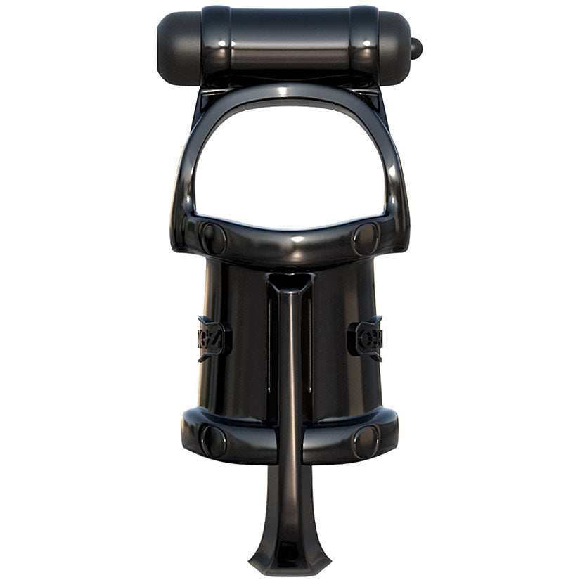 Fantasy C-Ringz Vibrating Cock Pipe With Ball-Stretcher - Black - Godfather Adult Sex and Pleasure Toys
