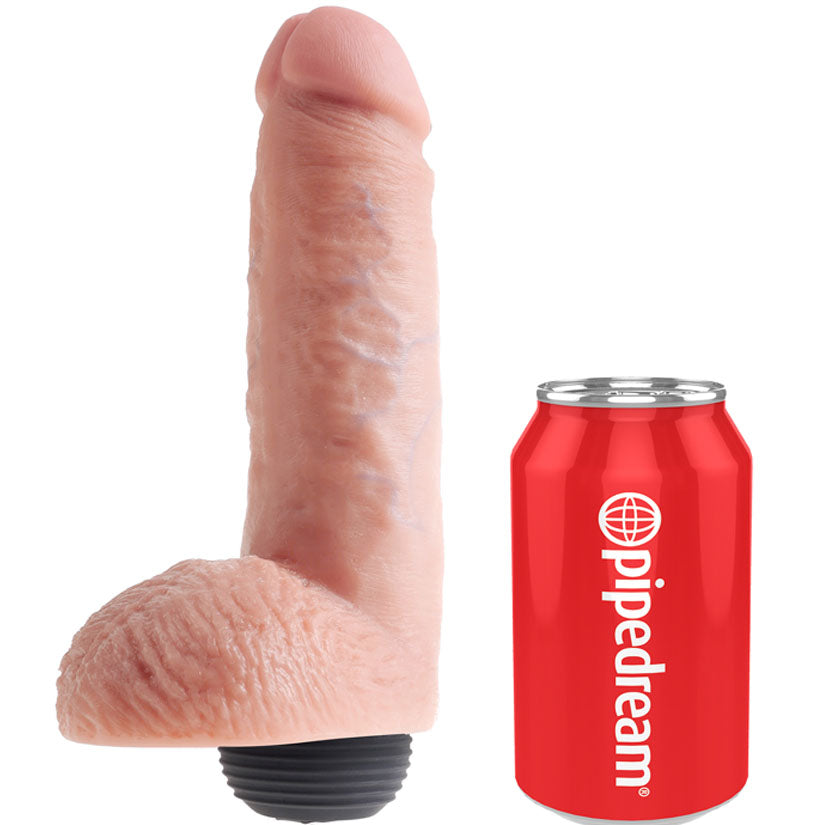 King Cock 8" Squirting Cock w/ Balls - Flesh - Godfather Adult Sex and Pleasure Toys