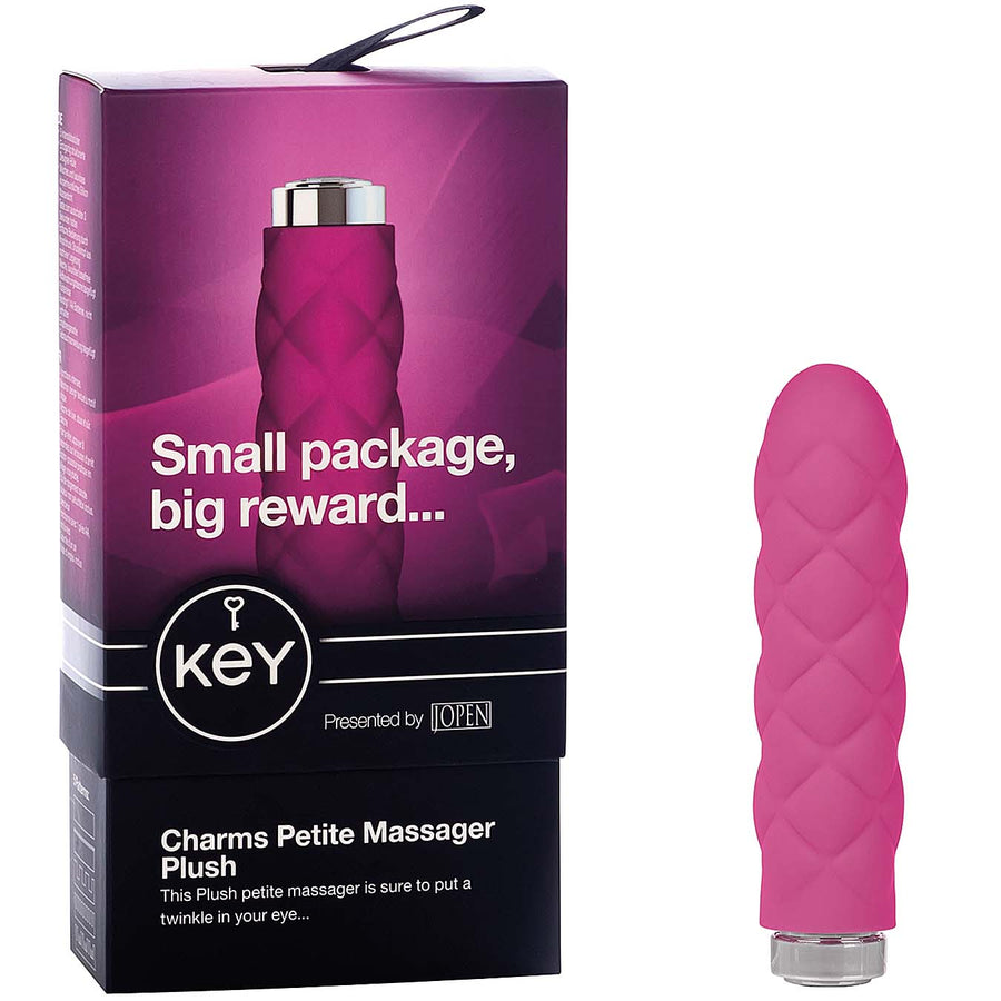 Key by Jopen Charms Petite Massager Plush-Pink 3.75" - Godfather Adult Sex and Pleasure Toys