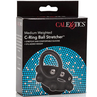 Weighted C-Ring Ball Stretcher Medium-Black - Godfather Adult Sex and Pleasure Toys