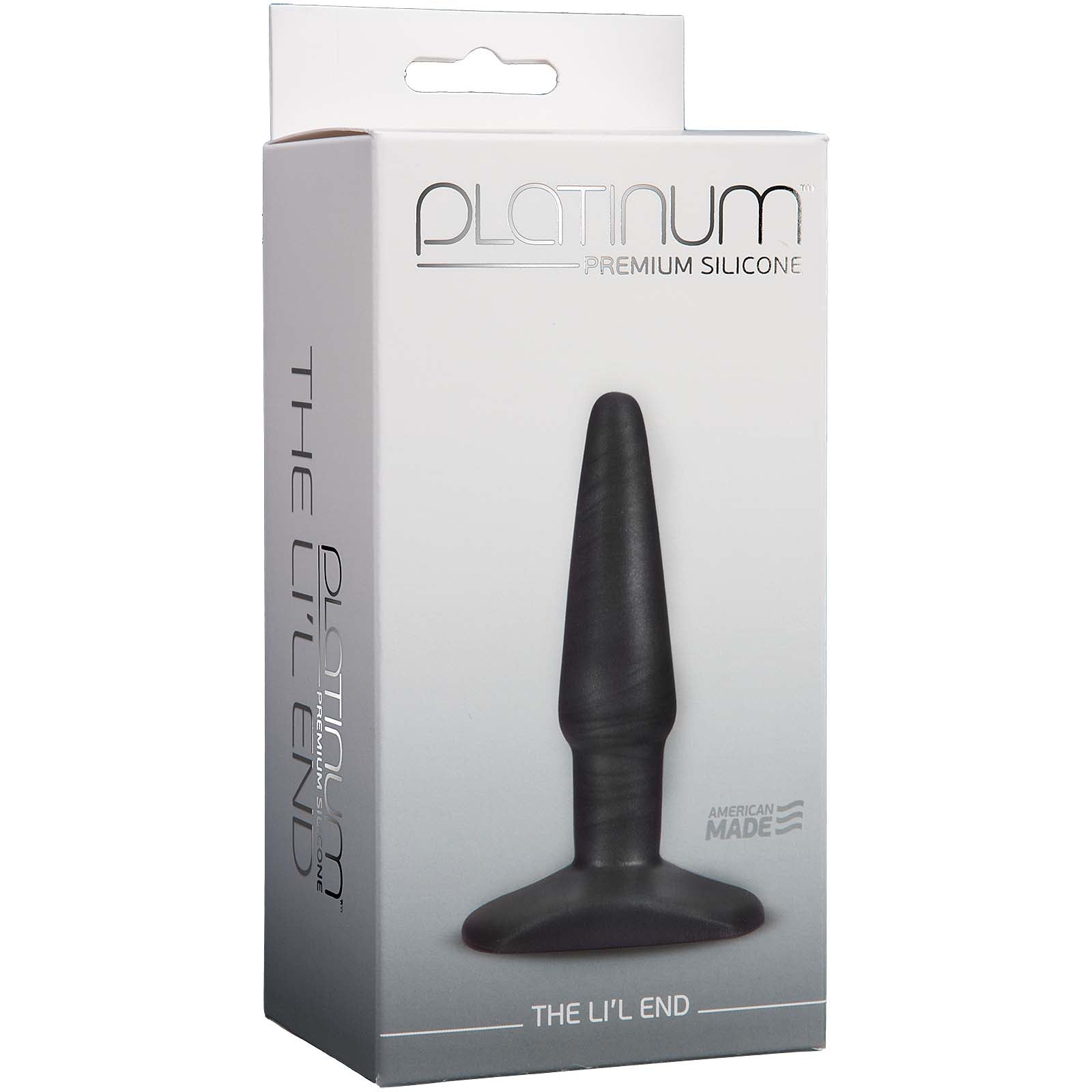 Platinum Premium Silicone - The Li'l End - Charcoal - Godfather Adult Sex and Pleasure Toys