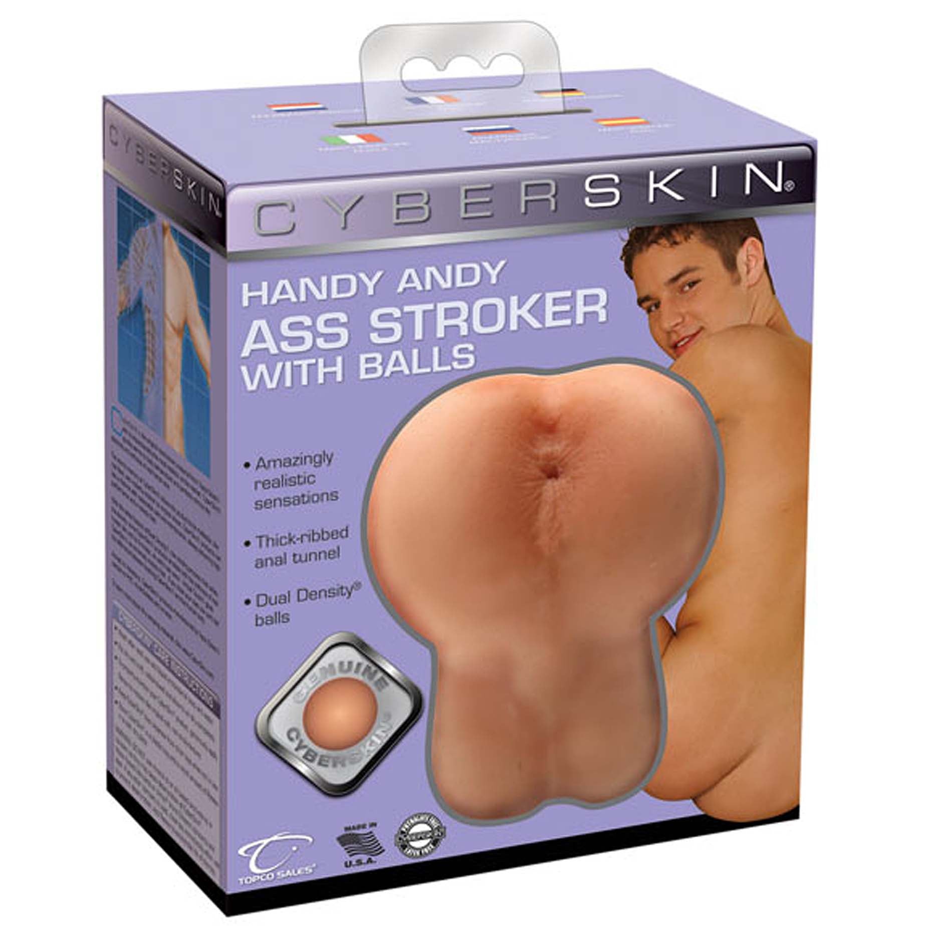 Handy Andy CyberSkin Ass Stroker with Balls Light - Godfather Adult Sex and Pleasure Toys