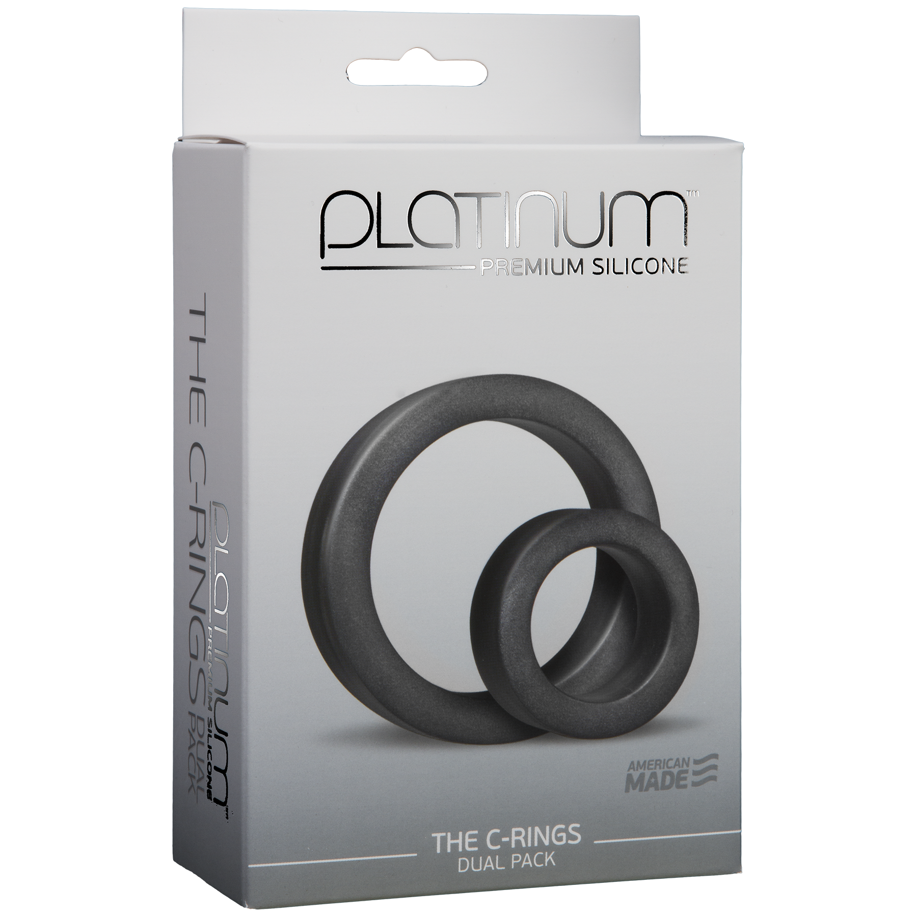 Platinum Premium Silicone - The C-Rings - Charcoal - Godfather Adult Sex and Pleasure Toys