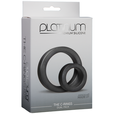 Platinum Premium Silicone - The C-Rings - Charcoal - Godfather Adult Sex and Pleasure Toys