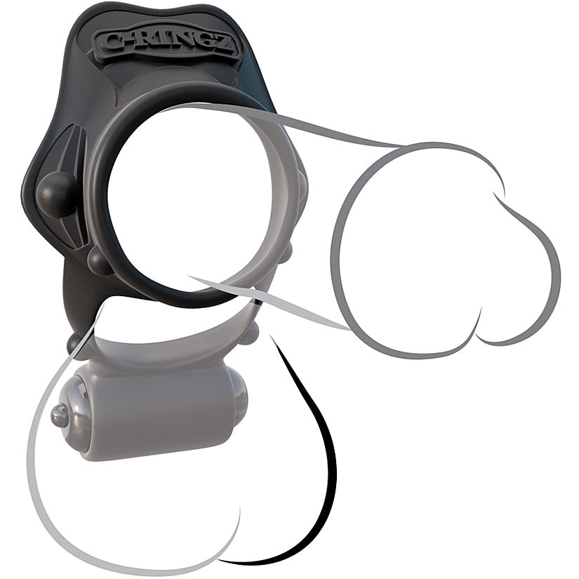 Fantasy C-Ringz Rock Hard Vibrating Ring - Black - Godfather Adult Sex and Pleasure Toys