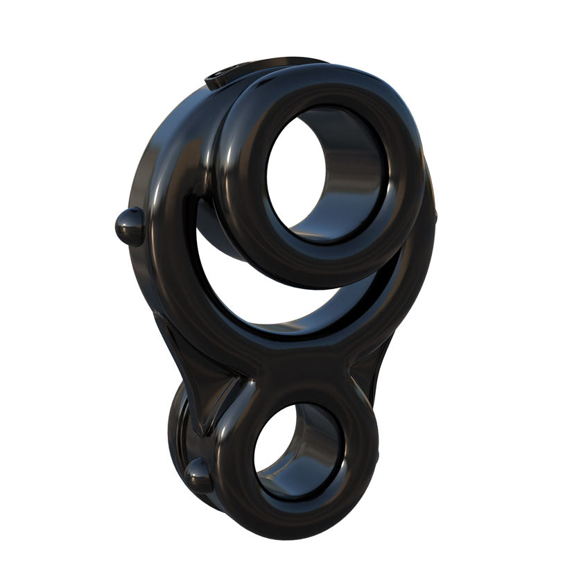 Fantasy C-Ringz Ironman Triple Ring Black - Godfather Adult Sex and Pleasure Toys