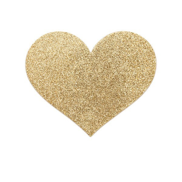 Bijoux Flash Heart Glitter Pasties-Gold - Godfather Adult Sex and Pleasure Toys