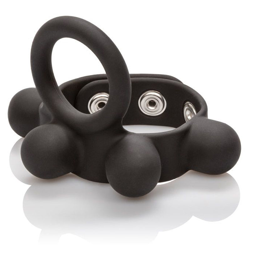 Weighted C-Ring Ball Stretcher Medium-Black - Godfather Adult Sex and Pleasure Toys