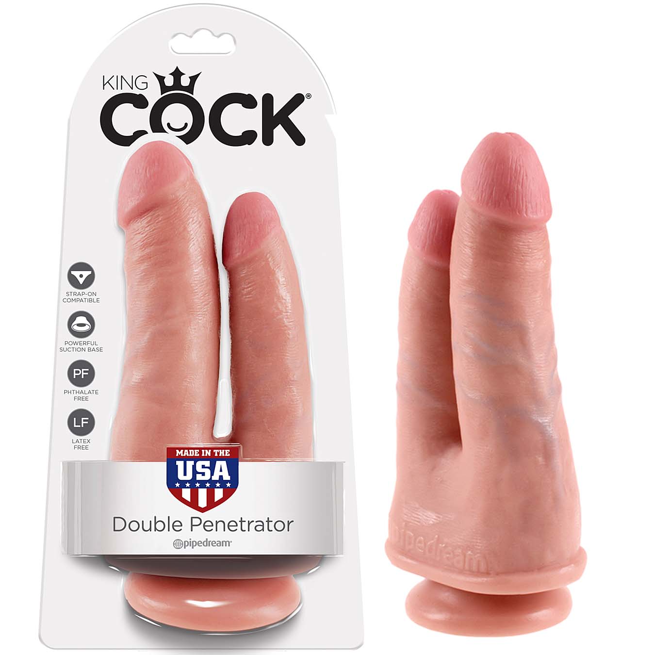 King Cock Double Penetrator - Flesh - Godfather