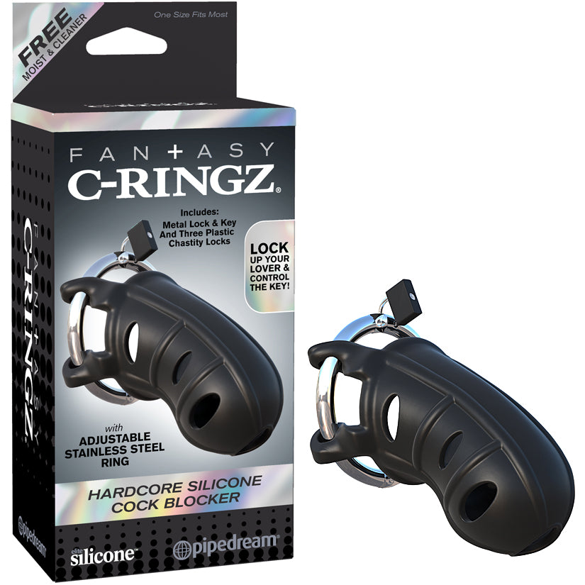 Fantasy C-Ringz Hardcore Silicone Cock Blocker Black