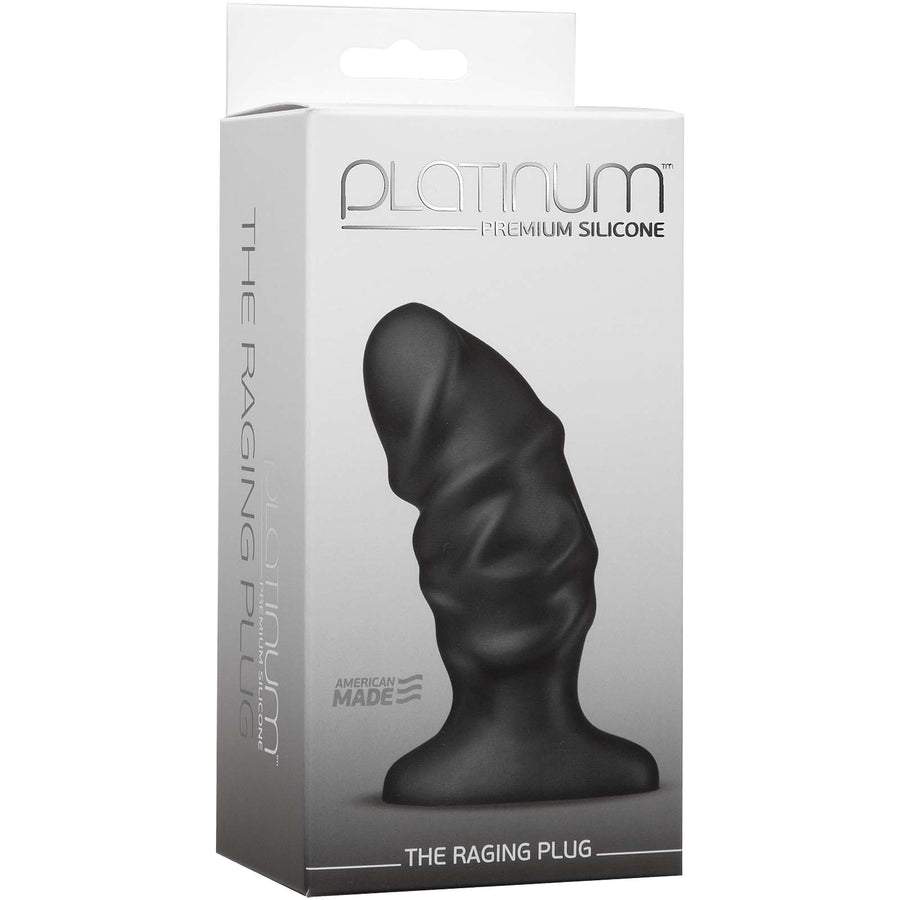 Platinum Premium Silicone - The Raging Plug - Black - Godfather Adult Sex and Pleasure Toys