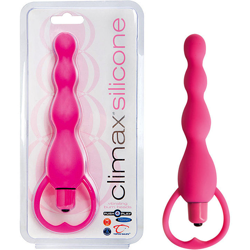Climax Silicone Vibrating Bum Beads - Pink - Godfather Adult Sex and Pleasure Toys