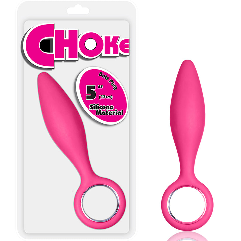 Choke 5" Silicone Butt Plug - Pink - Godfather Adult Sex and Pleasure Toys