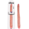 King Cock 16" Tapered Double Dildo - Flesh - Godfather Adult Sex and Pleasure Toys
