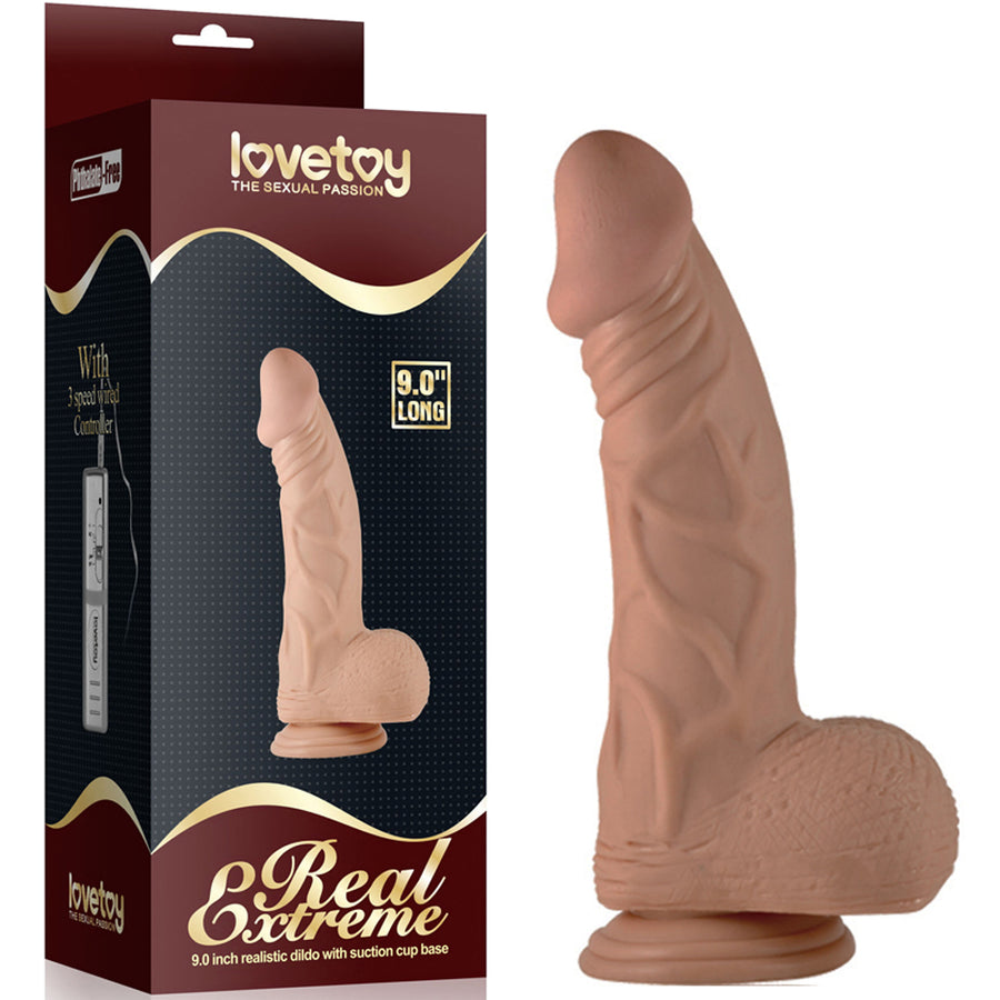 Real Extreme Realistic Dildo 9"-Brown - Godfather Adult Sex and Pleasure Toys