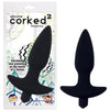 Corked 2 Vibrating Butt Plug Medium - Charcoal - Godfather Adult Sex and Pleasure Toys