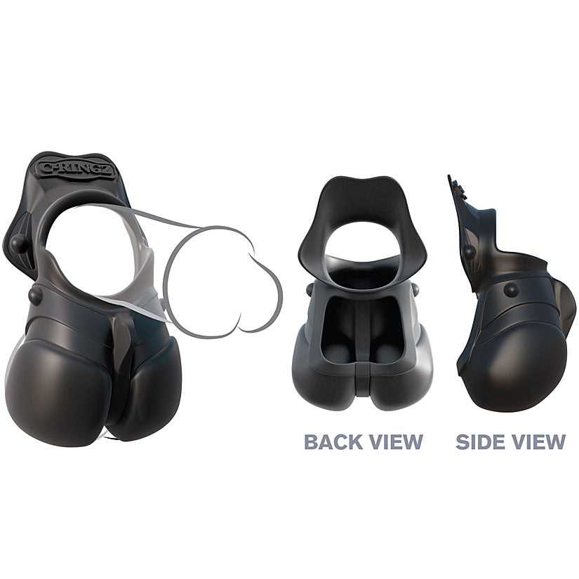 Fantasy C-Ringz Rock Hard Ball Banger Black - Godfather Adult Sex and Pleasure Toys