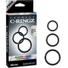 Fantasy C-Ringz Silicone 3-Ring Stamina Set Black - Godfather Adult Sex and Pleasure Toys