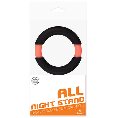 All Night Stand Silicone Penis Ring 37mm-Orange/Black - Godfather Adult Sex and Pleasure Toys