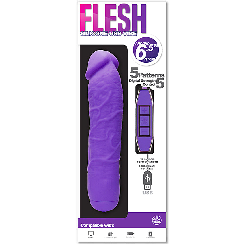Flesh Silicone USB Vibe-Purple