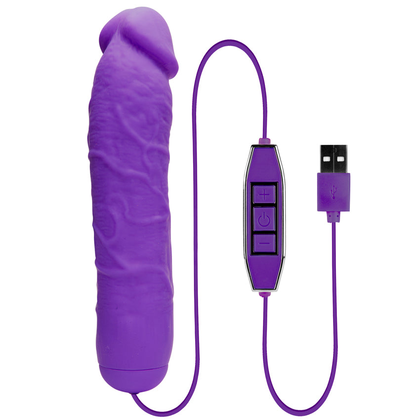 Flesh Silicone USB Vibe-Purple