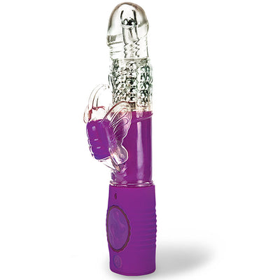 Rabbit Vibe Dazzling Delight Pulsing Purple (Rechargeable) - Godfather Adult Sex and Pleasure Toys