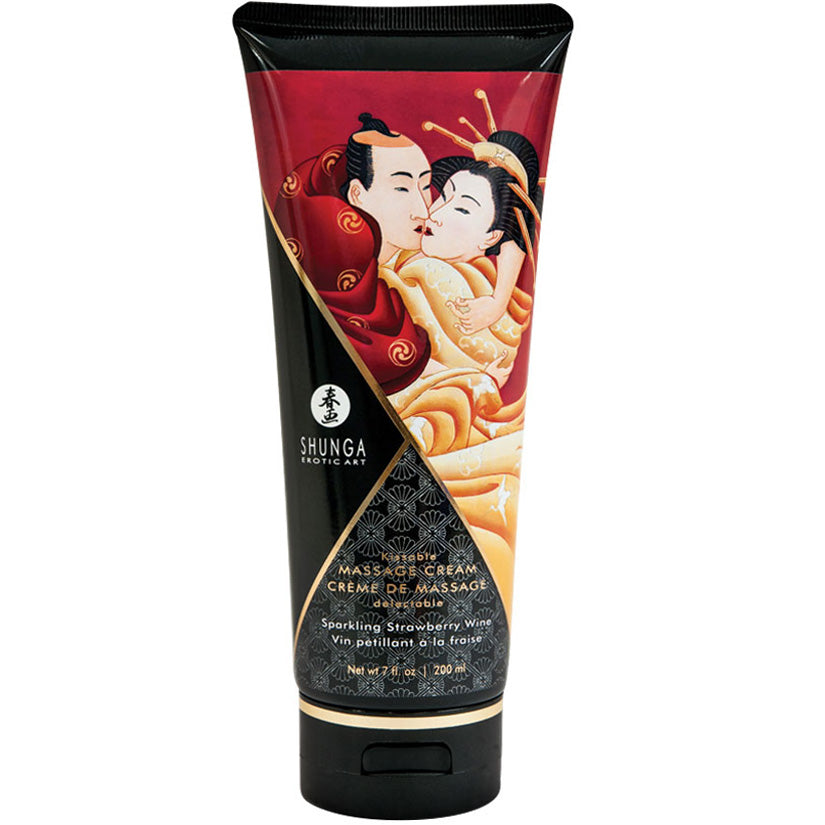 Shunga Kissable Massage Cream - Sparkling Strawberry Wine 7oz