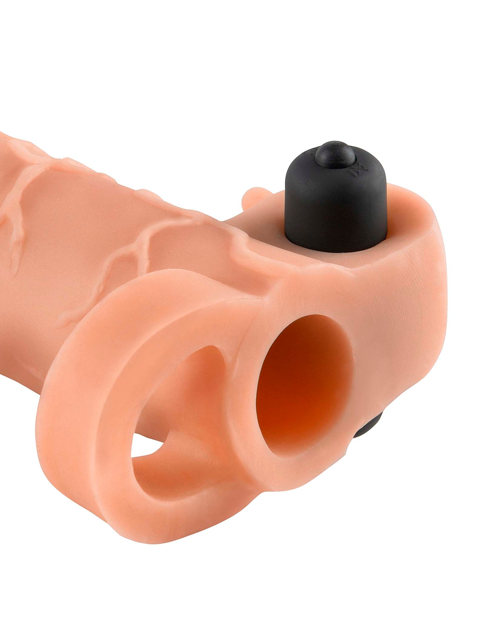 Fantasy X-tensions Vibrating Real Feel 2" Extension - Flesh - Godfather Adult Sex and Pleasure Toys