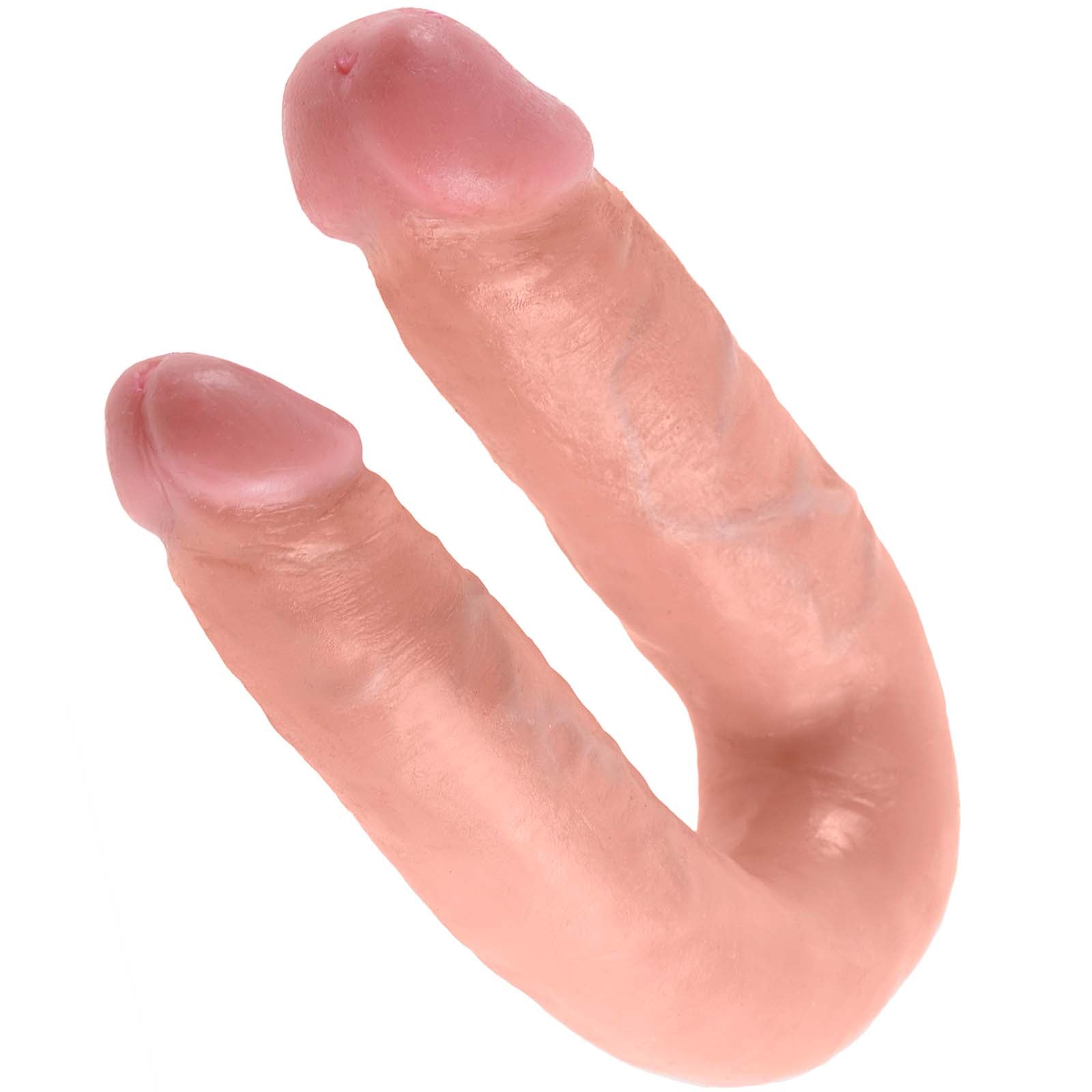 King Cock U-Shaped Medium Double Trouble - Flesh - Godfather Adult Sex and Pleasure Toys
