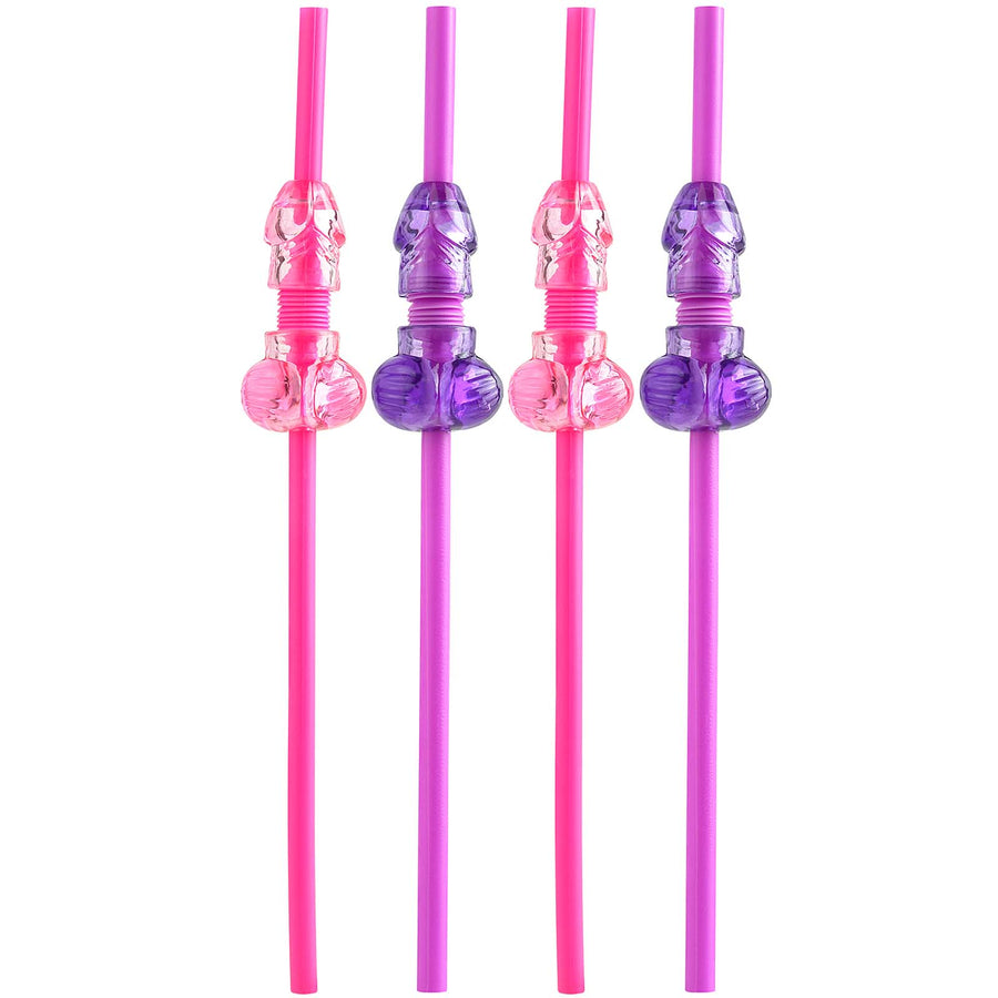 Bachelorette Party Bendable Dicky Straws 4 Pack - Godfather Adult Sex and Pleasure Toys