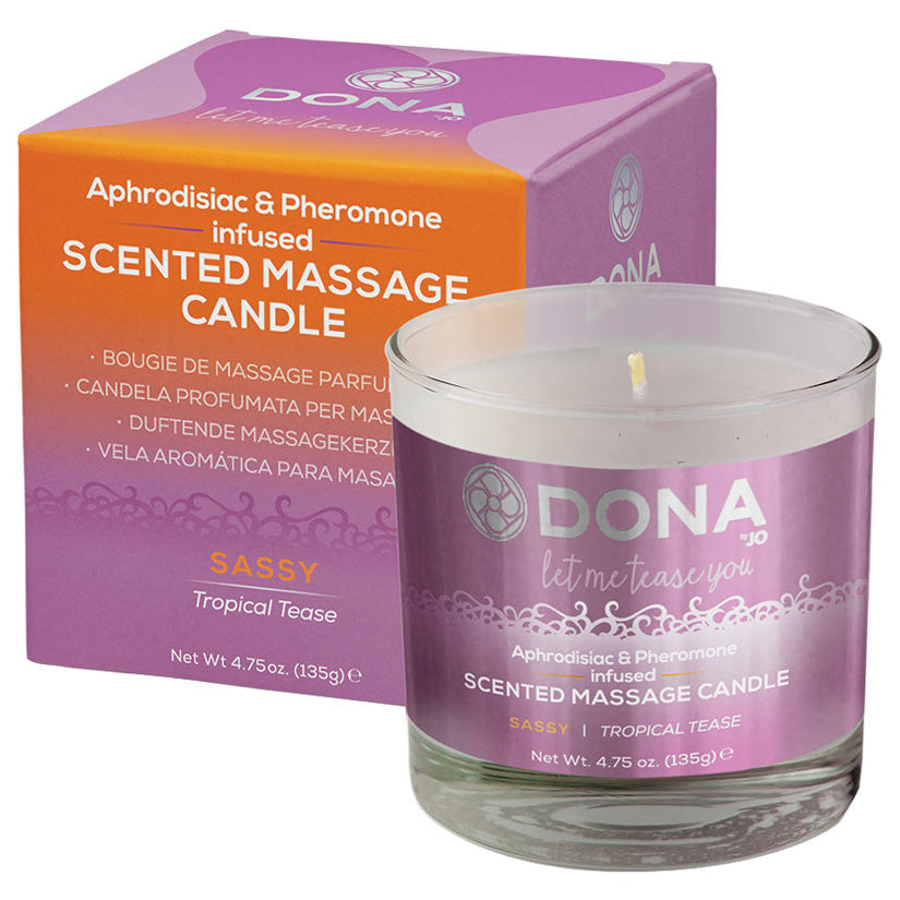 DONA Massage Candle Sassy-Tropical Tease 7.5oz - Godfather Adult Sex and Pleasure Toys
