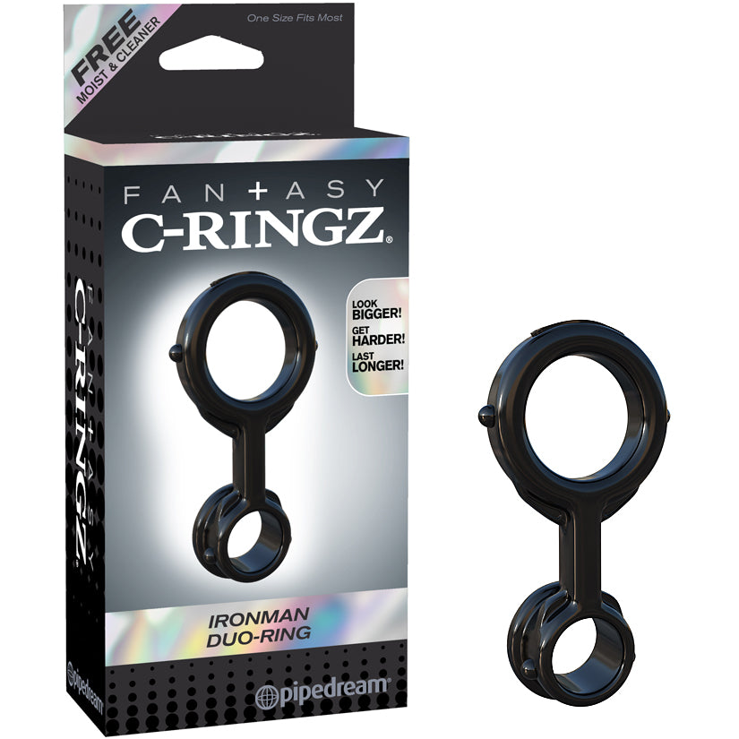 Fantasy C-Ringz Ironman Duo-Ring Black - Godfather Adult Sex and Pleasure Toys