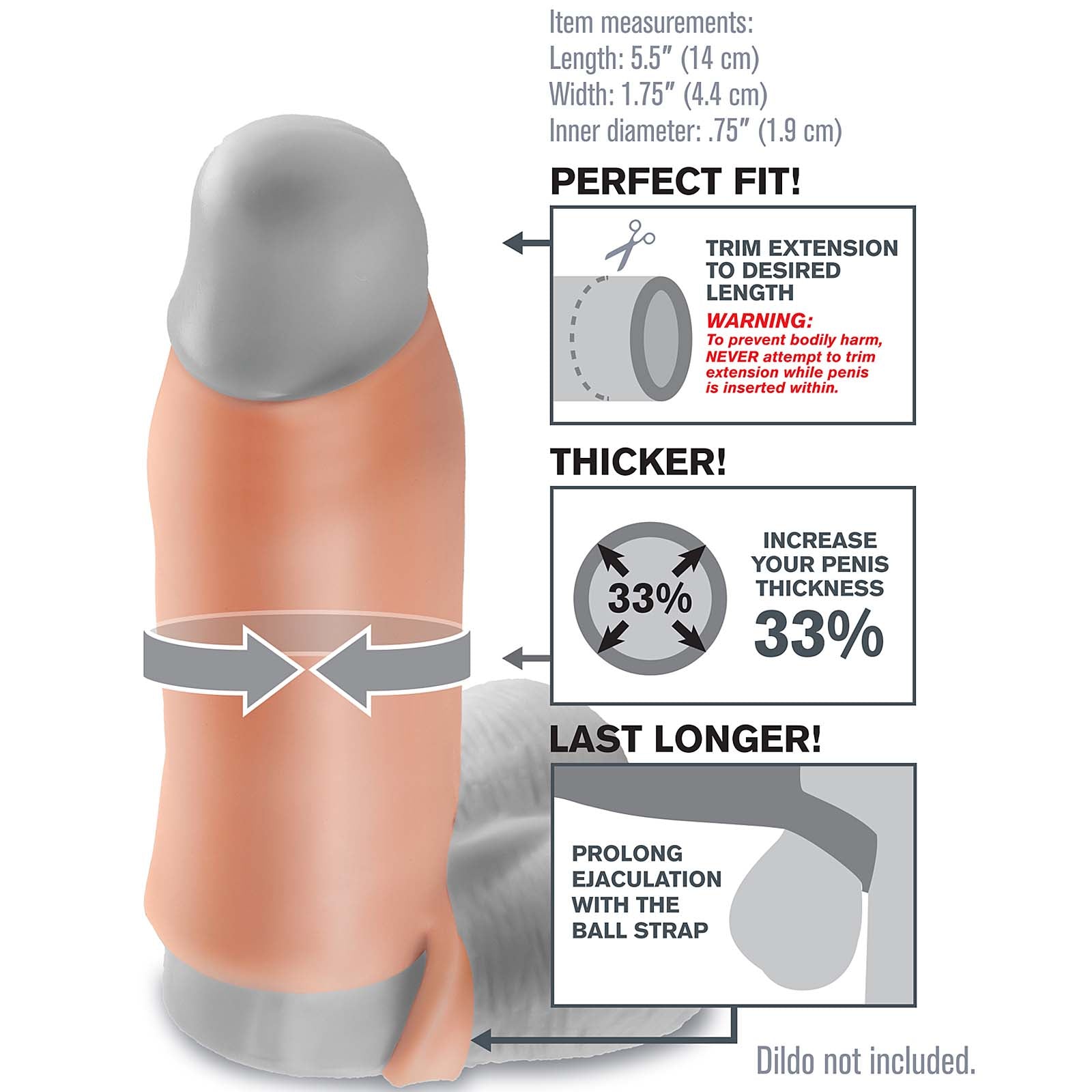 Fantasy X-tensions Real Feel Enhancer 5.5" - Godfather Adult Sex and Pleasure Toys