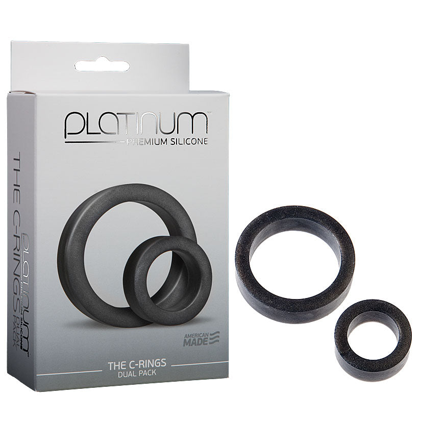 Platinum Premium Silicone - The C-Rings - Charcoal - Godfather Adult Sex and Pleasure Toys