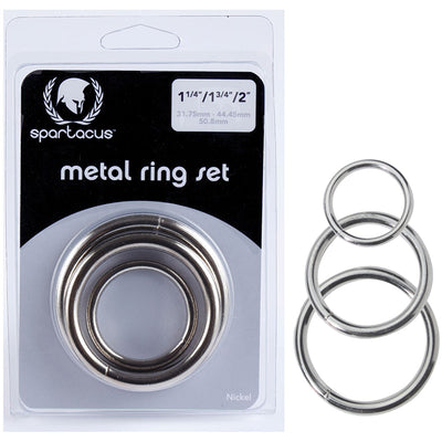 Spartacus Cock Ring Metal Set Of 3 - Godfather Adult Sex and Pleasure Toys