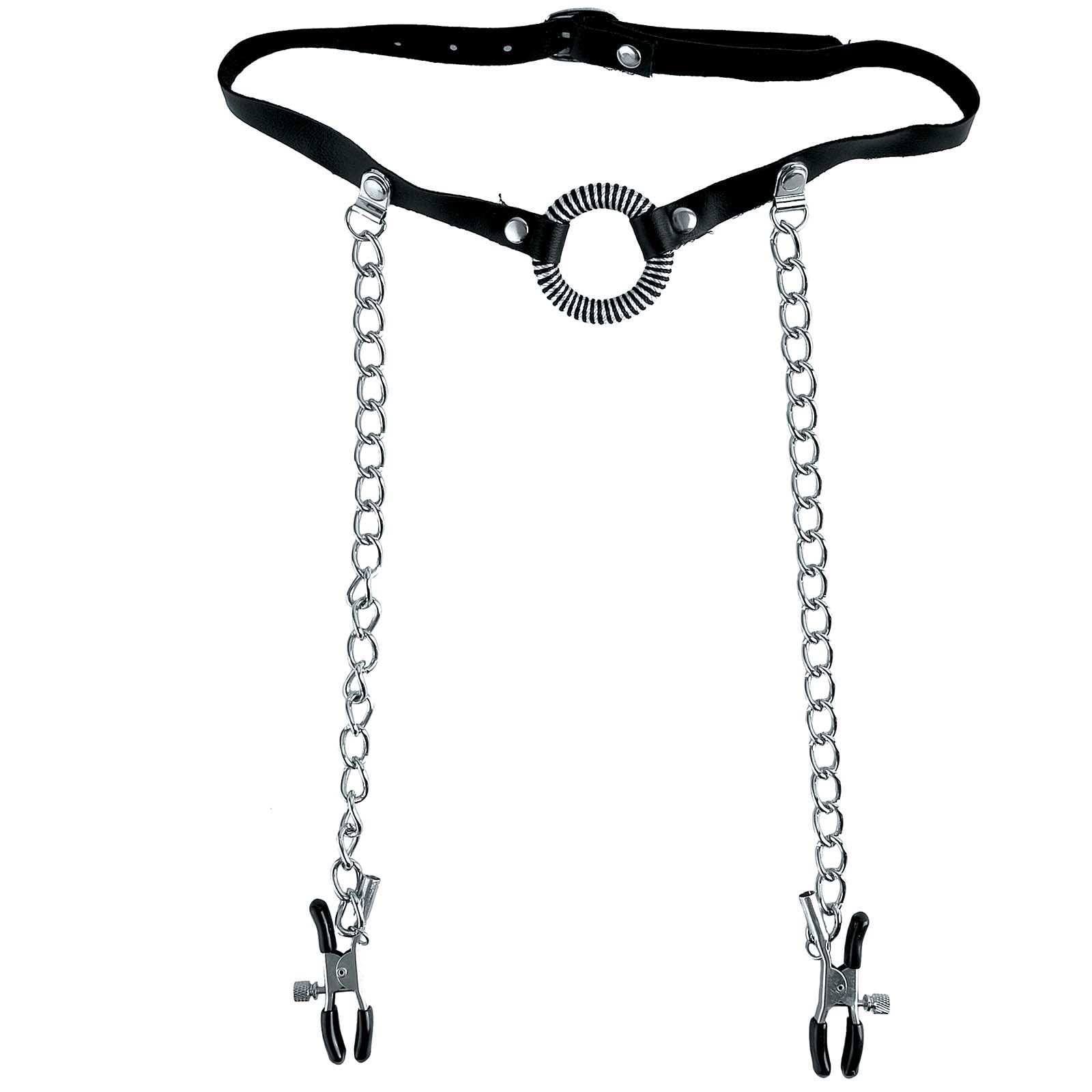 Fetish Fantasy Series Limited Edition O-Ring Gag & Nipple Clamps - Godfather Adult Sex and Pleasure Toys