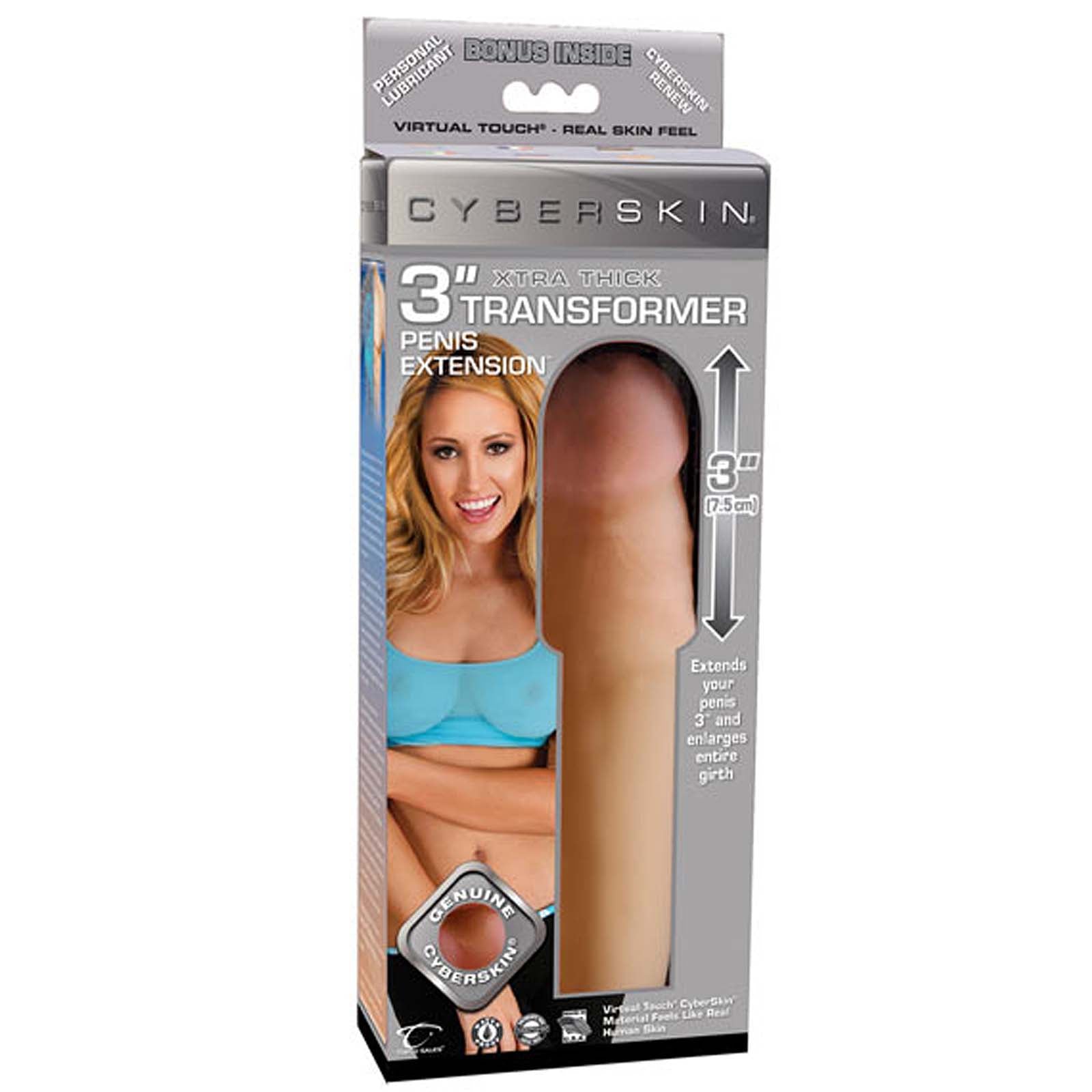 CyberSkin 3 inch Transformer Penis Extension  Light - Godfather Adult Sex and Pleasure Toys