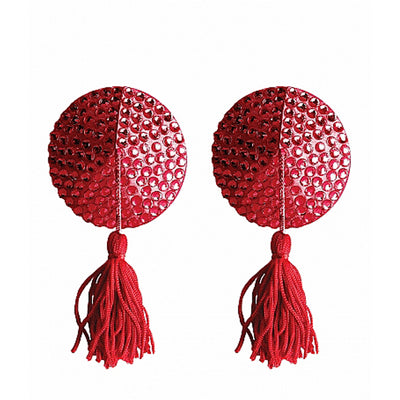 Ouch! Nipple Tassels Round-Red - Godfather Adult Sex and Pleasure Toys