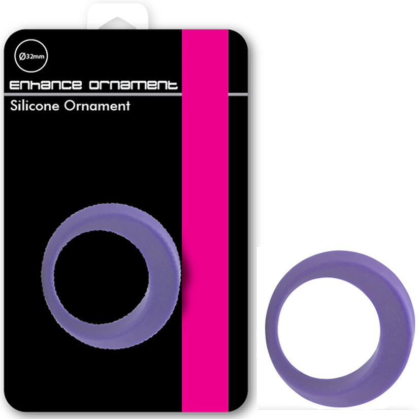 Penis Enhance Ornament Silicone Cock Ring 32mm - Violet - Godfather Adult Sex and Pleasure Toys