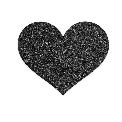 Bijoux Flash Heart Glitter Pasties-Black - Godfather Adult Sex and Pleasure Toys