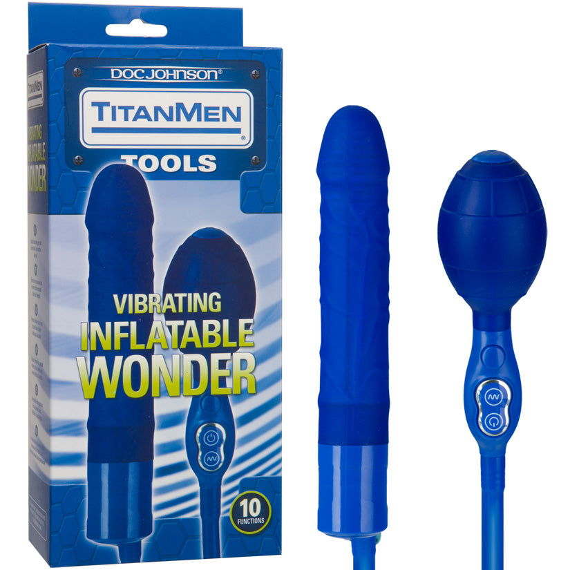 Titanmen Tools - Vibrating Inflatable Wonder - Blue - Godfather Adult Sex and Pleasure Toys