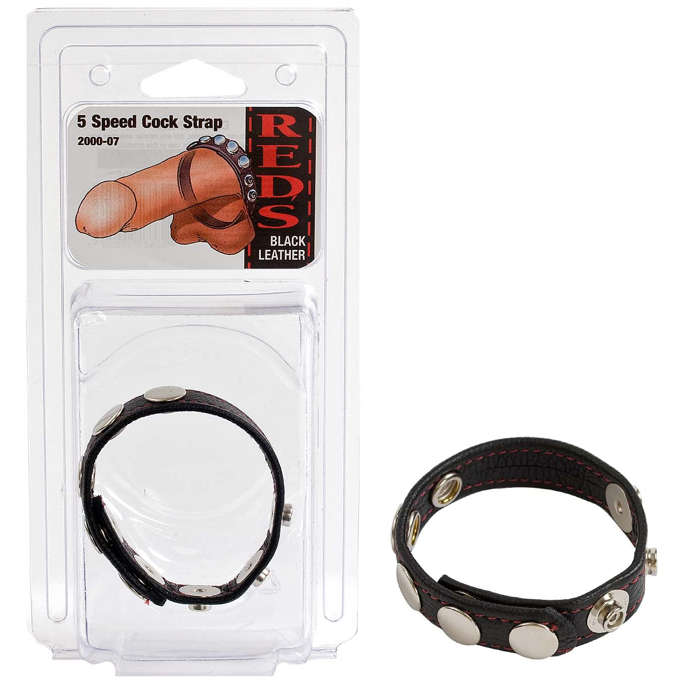 Reds Leather Cock & Ball Straps - 5 Speed